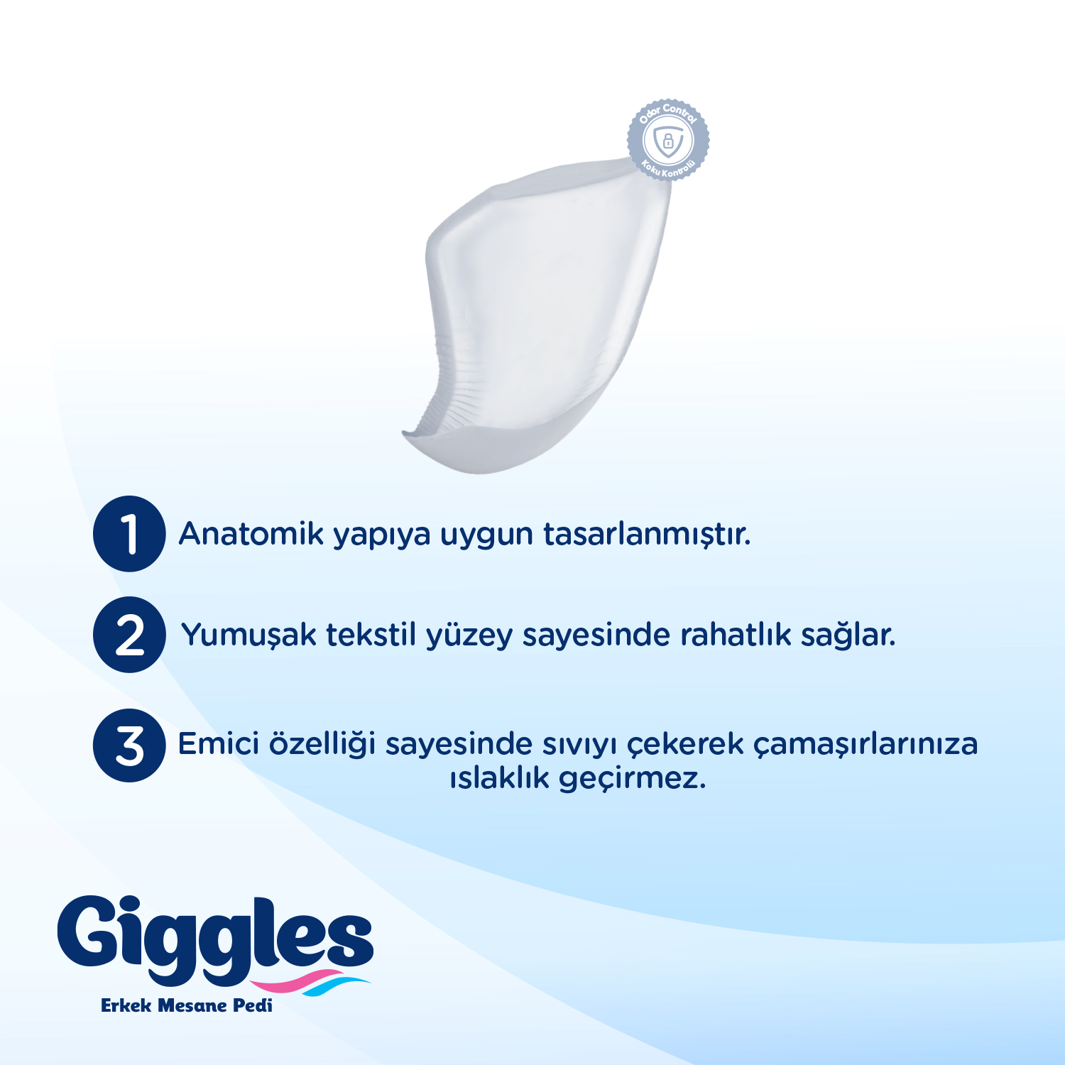 Giggles Yetişkin Erkek Mesane Pedi - L Beden - 6 Paket 120 Adet